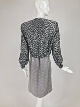 Vintage James Galanos Couture Pleated Print Dress and Jacket 1980s