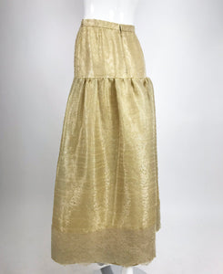 SOLD Emanuel Ungaro Studio Couture Gold Ppun Silk Organza Evening Skirt