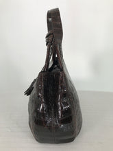 Nancy Gonzalez Large Dark Brown Crocodile Double Handle Handbag