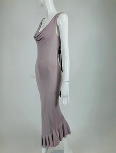 SOLD Alexander McQueen Lavender Knit Dress with Black Ribbon Tie Back