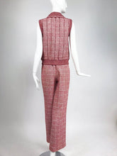 SOLD  Chanel Red and White Plaid Sequin Vest and Trouser Set 2001P