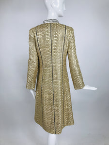 Marc Jacobs Gold and Silver Metallic 4 Pocket Coat