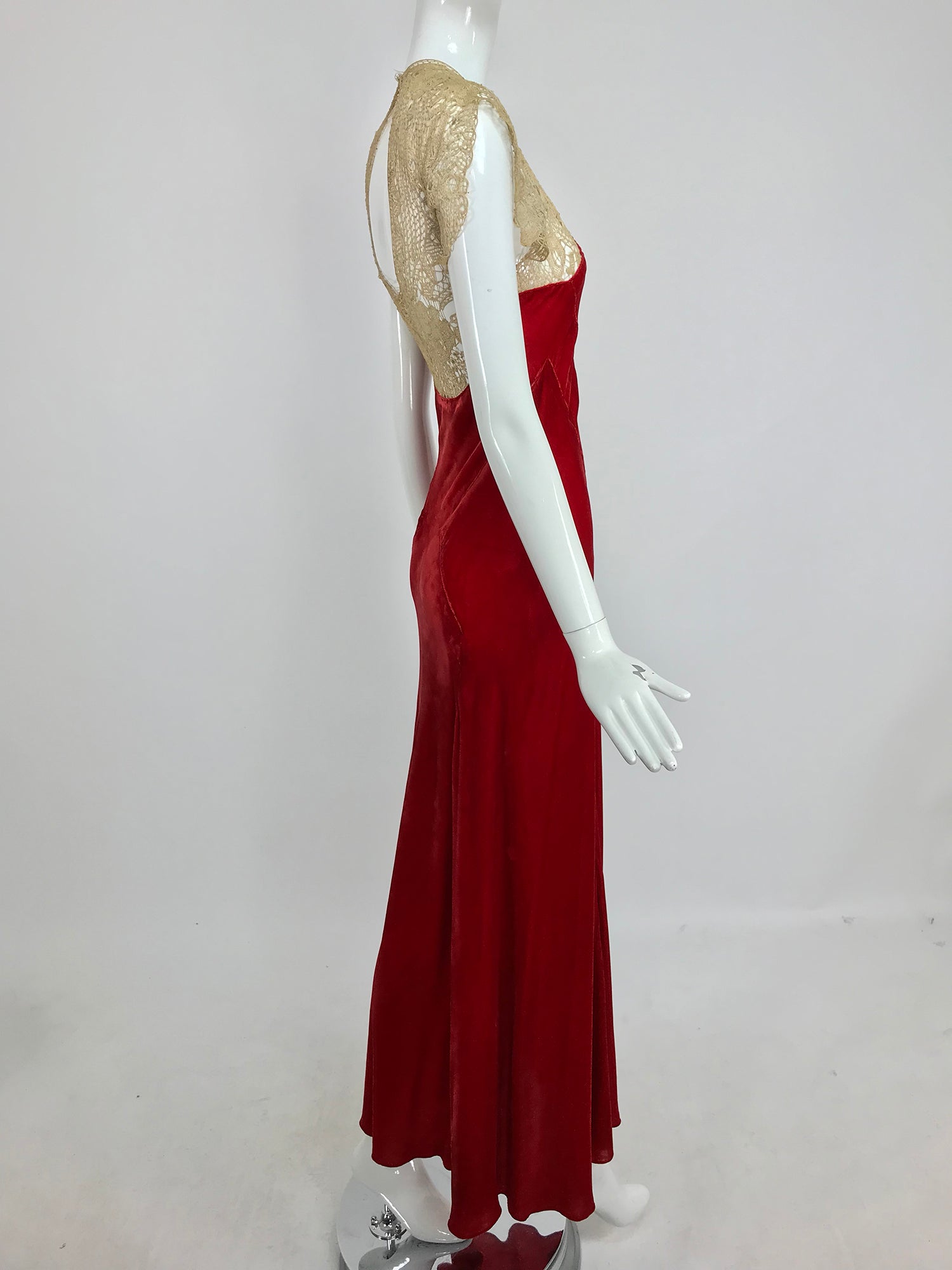 navy blue dress for baby girl 1930s Lace Evening Gown