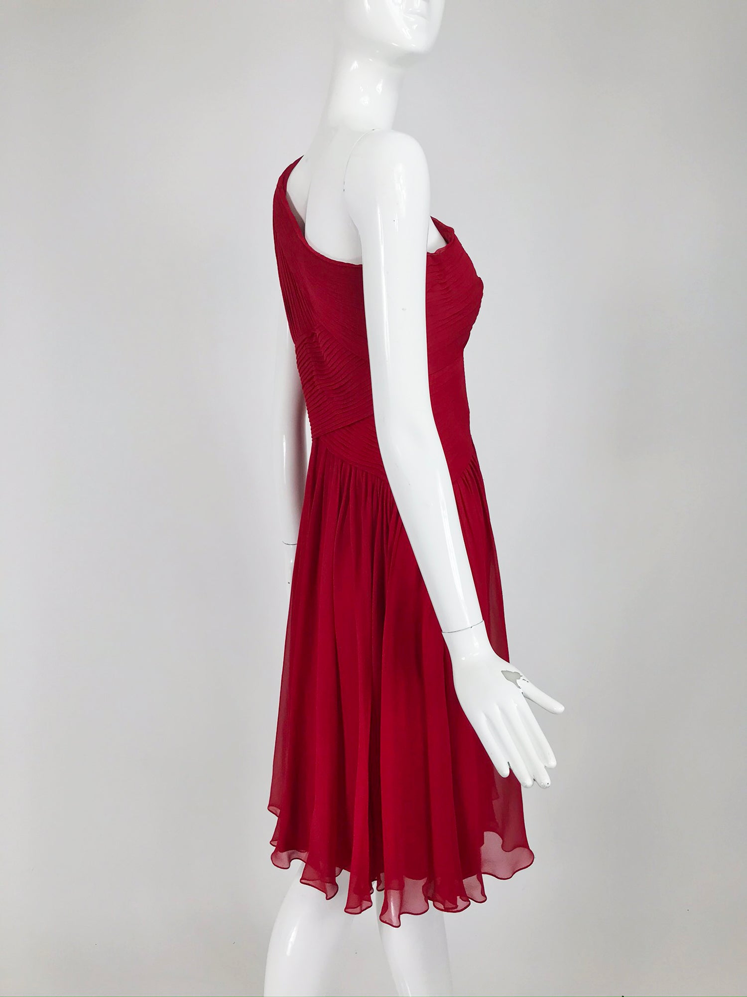 fire engine red dress Bardot Rini Lace Long Sleeve Open Back BodyCon Fire Engine Red Dress Size 8