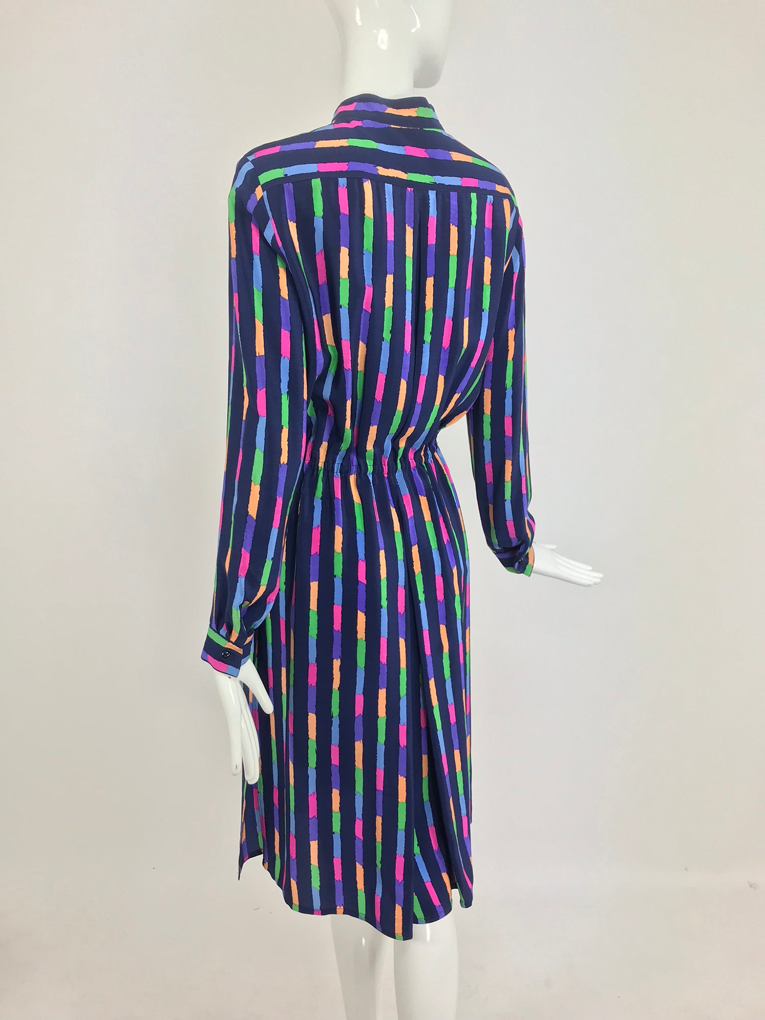 Vintage 1980s Louis Feraud Silk Dress Memphis Design Group Era