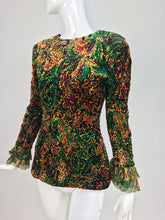 Lanvin ruched velvet fitted top 1980s