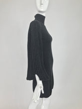 SOLD Chanel Charcoal Grey Cashmere Cage Sleeve Dress 2007a