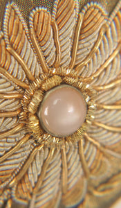 India gold metallic embroidered 1960s belt with semi precious stones