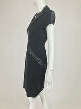SOLD Gianni Versace Couture Black stretch and Vinyl Zipper Dress 1980s