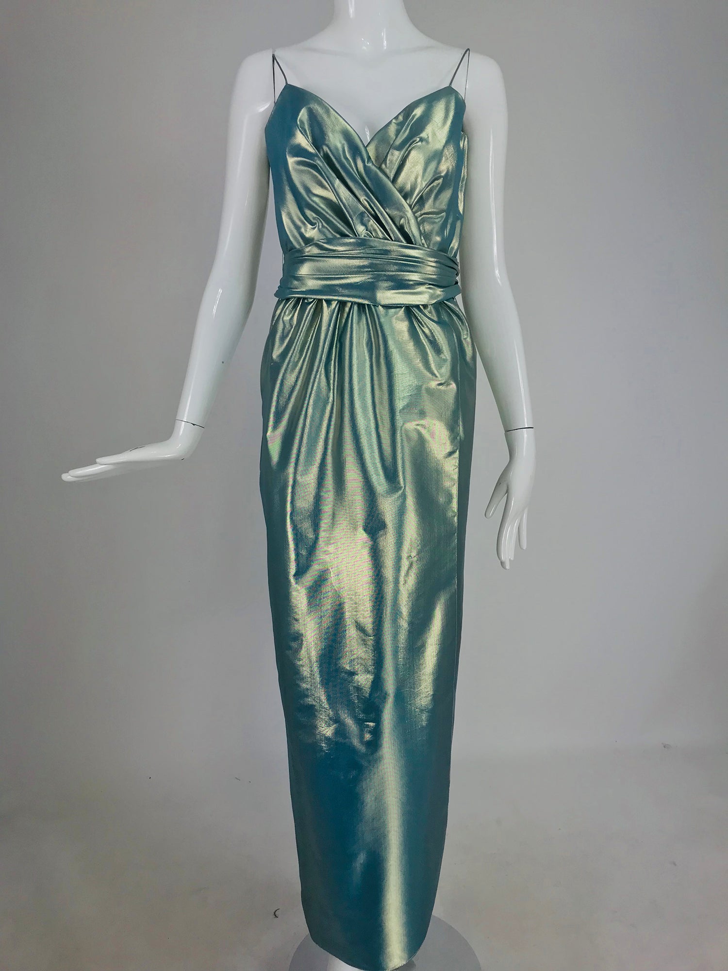 Nolan Miller Dynasty Collection Gown and Fur Trimmed Jacket 1980s – Palm  Beach Vintage