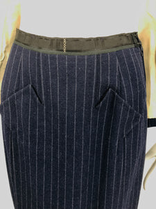 Vintage Maggy Rouff  Couture Pin Stripe Skirt Suit Early 1950s