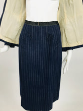 Vintage Maggy Rouff Couture Pin Stripe Skirt Suit Early 1950s