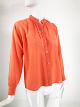Yves Saint Laurent Rive Gauche Orange Cotton Gauze Blouse 1960s