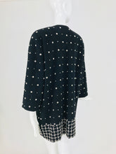 SOLD Nancy Heller Black Cashmere and Wool Silver Studded Coat 1980s