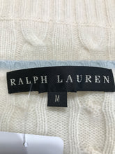 Ralph Lauren Cream & Sky Blue Cashmere Cable Knit Halter top