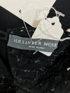 Alexander McQueen Pearl Bodice Sleeveless Peplum Top in Black