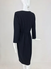 Yves Saint Laurent Black Jersey Dress with Rhinestone Buttons 1980s