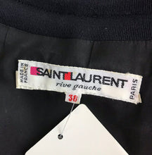 Yves Saint Laurent Black Jersey Dress with Rhinestone Buttons 1980s