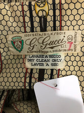 SOLD G Gucci Silk Shirtwaist Dress Rare Logo Print 1970s
