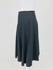 SOLD Lanvin Hiver 2015 Bias Cut Plaid Wool Maxi Skirt 42
