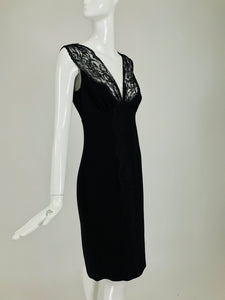 SOLD Valentino Sleeveless Black Sheath with Black Lace Décolletage