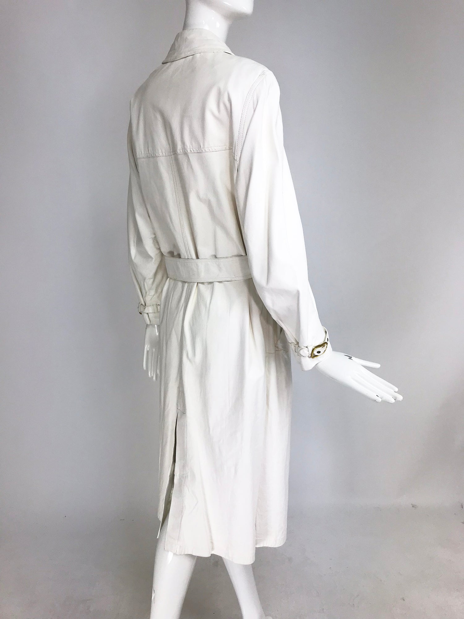 SOLD Samuel Robert White Soft Leather Trench Coat 1960s – Palm