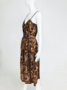 SOLD Roberto Cavalli 1970s Printed Suede Top and Skirt Set Rare