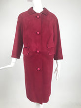 Vintage Burgundy Suede and Leather Coat 1960s