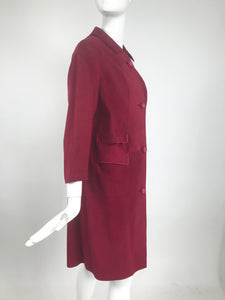 Vintage Burgundy Suede and Leather Coat 1960s