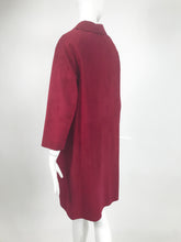 Vintage Burgundy Suede and Leather Coat 1960s