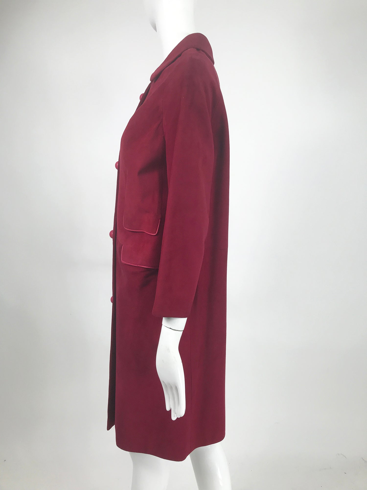 Burgundy sales suede coat