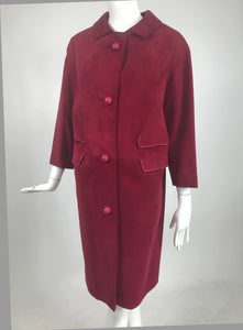 Vintage Burgundy Suede and Leather Coat 1960s
