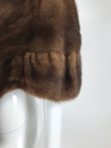 Vintage 1950s Dark Mink Cape with Pocket Fronts