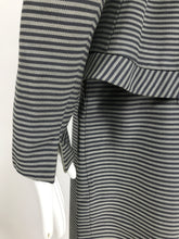Lilli Ann 1940s Nip Waist Peplum Hem Black & White Stripe Wool Skirt Suit