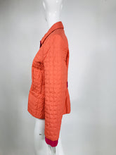 Salvatore Ferragamo Orange & Fuchsia Quilted Jacket with Ribbon Trim