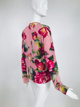 Dolce & Gabbana Rose Print Cashmere Pullover Sweater