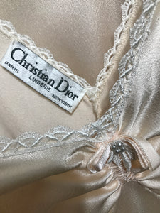 Christian Dior Lingerie Pale Peach Satin Peignoir Set