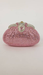 SOLD Pink crystal evening bag Finesse la Model