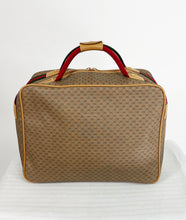 Vintage Gucci Red & Green Webb Logo Vinyl Canvas Carry On Suit Case