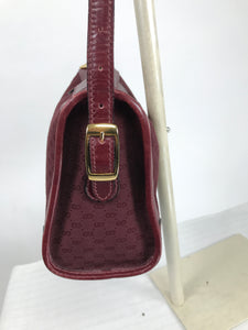 Gucci Vintage Gucci 1970s Burgundy Monogram Canvas & Leather shoulder Bag