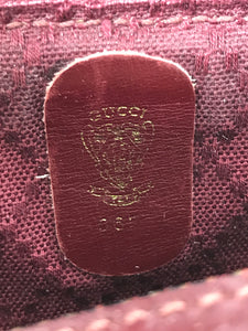 Gucci Vintage Gucci 1970s Burgundy Monogram Canvas & Leather shoulder Bag