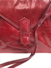 Vintage Bottega Veneta Soft Burgundy Leather Envelope Shoulder Bag 1970s