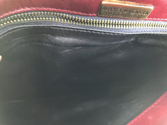 Vintage Bottega Veneta Burgundy Glazed Leather Envelope Shoulder