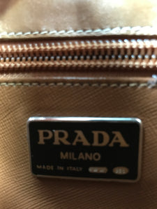 Prada Flap Front Saddle Tan Leather Shoulder bag Gold Hardware