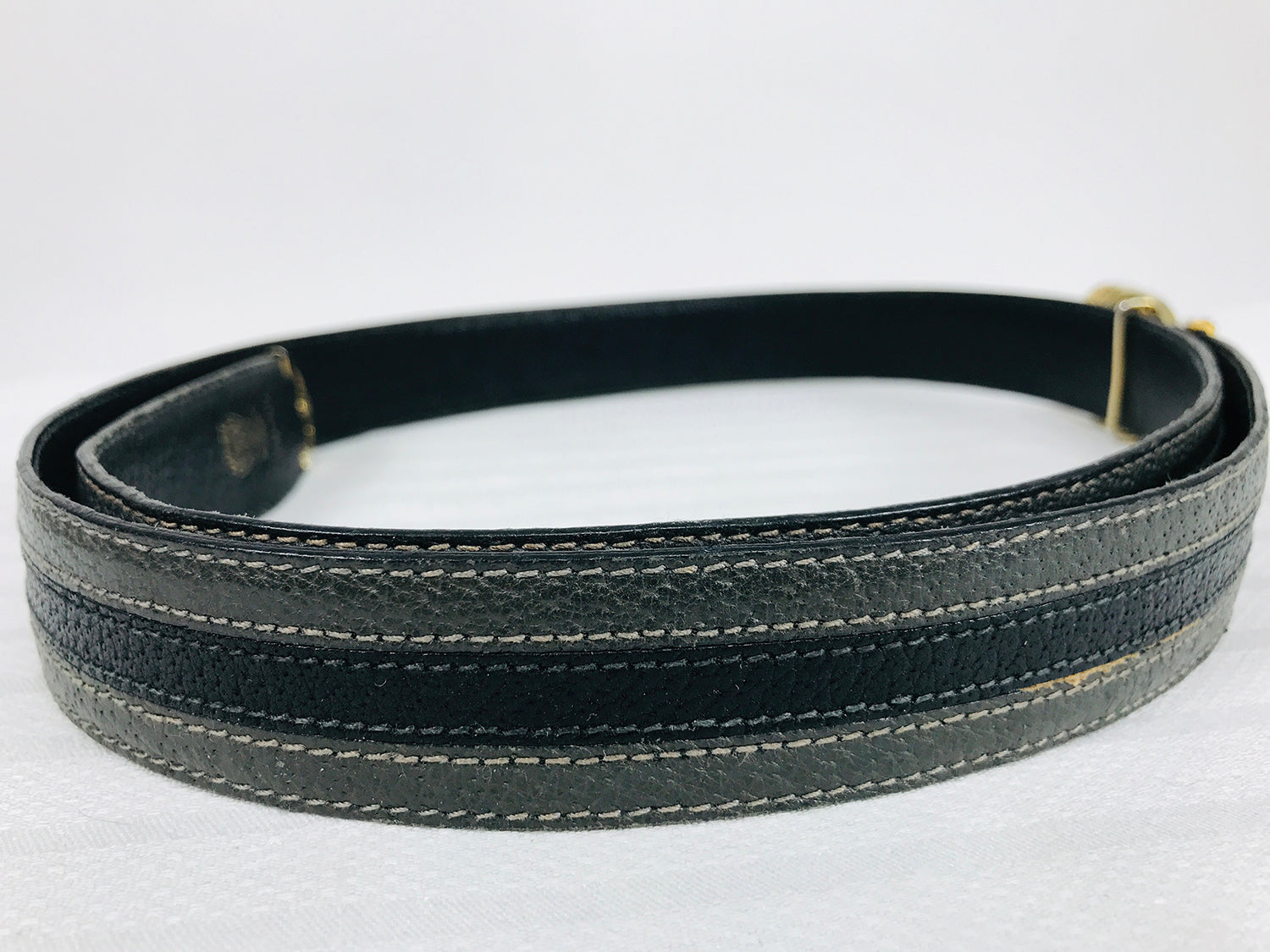 Gucci Black Leather Round Silver Buckle Belt 30 – Palm Beach Vintage