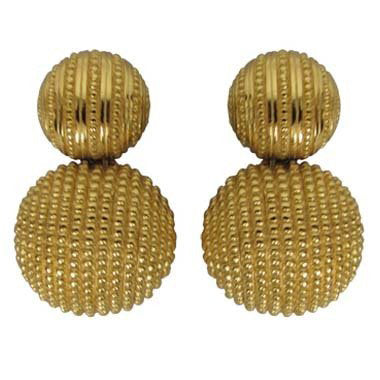 Christian Dior Textured Gold Earrings