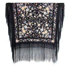 Hand embroidered Canton silk shawl 1920s