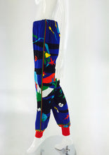 Leonard Paris sea print textured cotton sport pant 1980s
