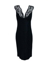 Valentino Sleeveless Black Sheath with Black Lace Décolletage