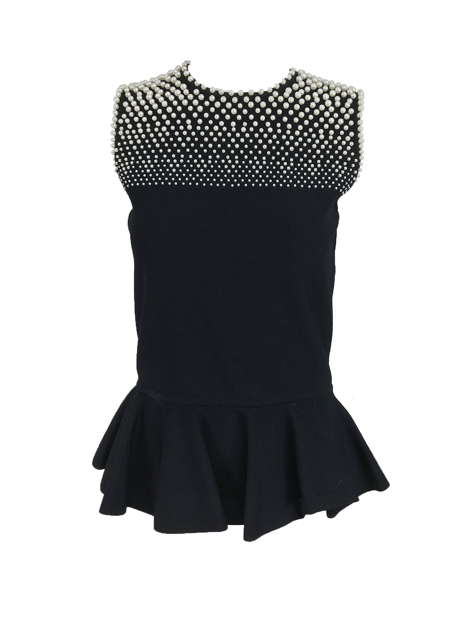 black sleeveless peplum top